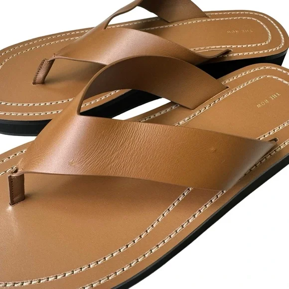 SOLD The Row Ginza Flip Flop Sandals Tan Leather - Picture 7 of 11